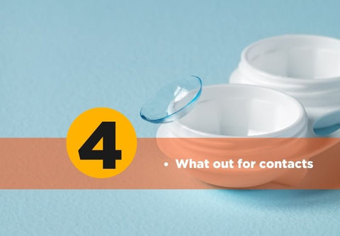 contact lenses in their case on a light blue background