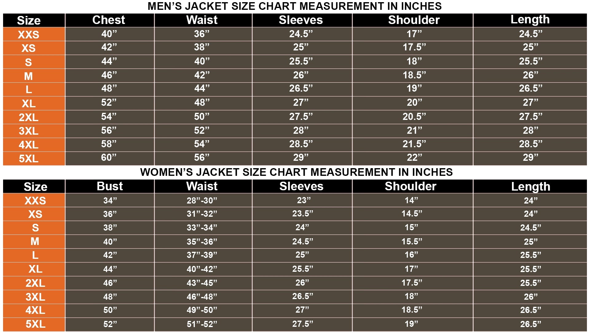 pinesmax size chart