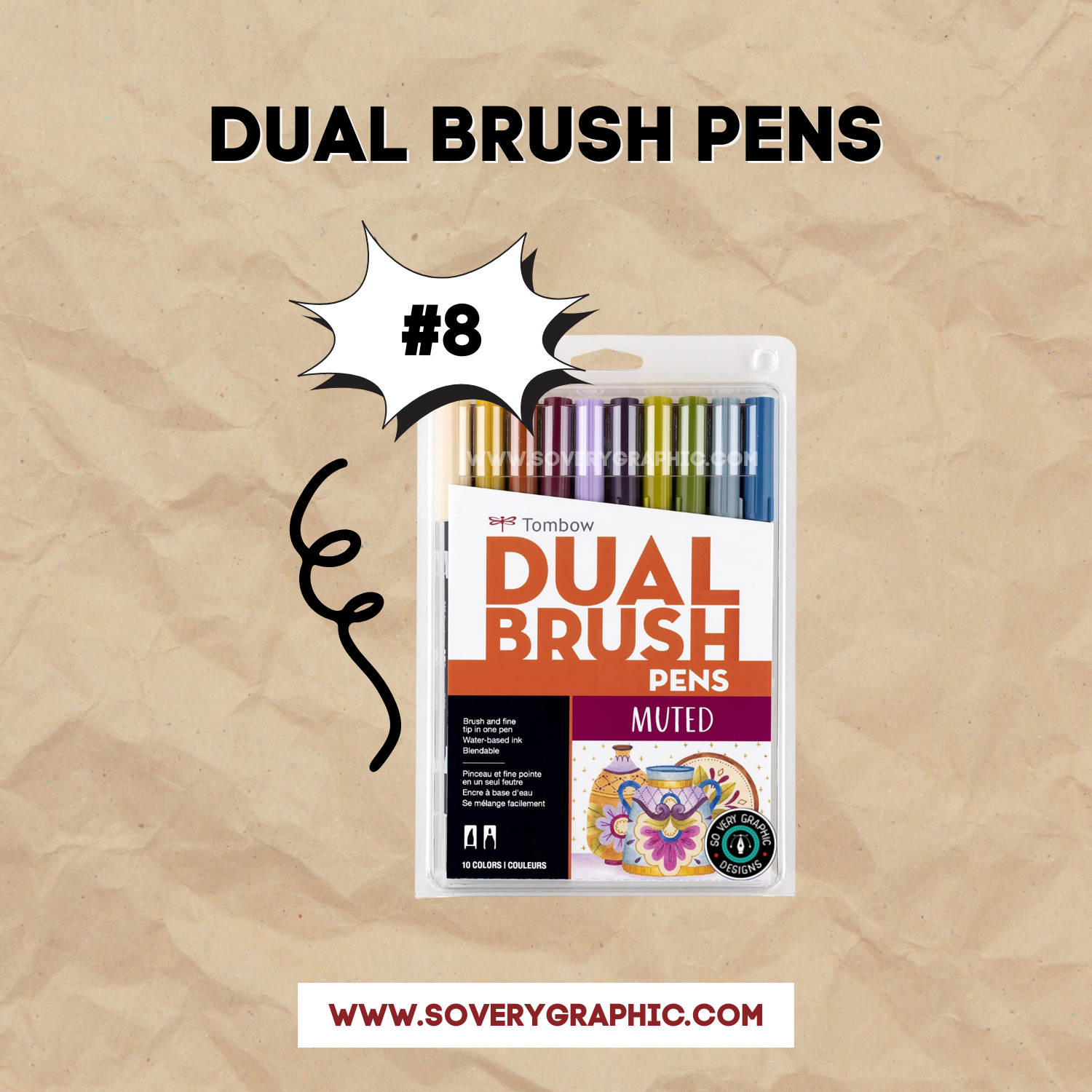 Dual Tip Brush Markers Ultimate Gift Guide for Creatives from So Very Graphic