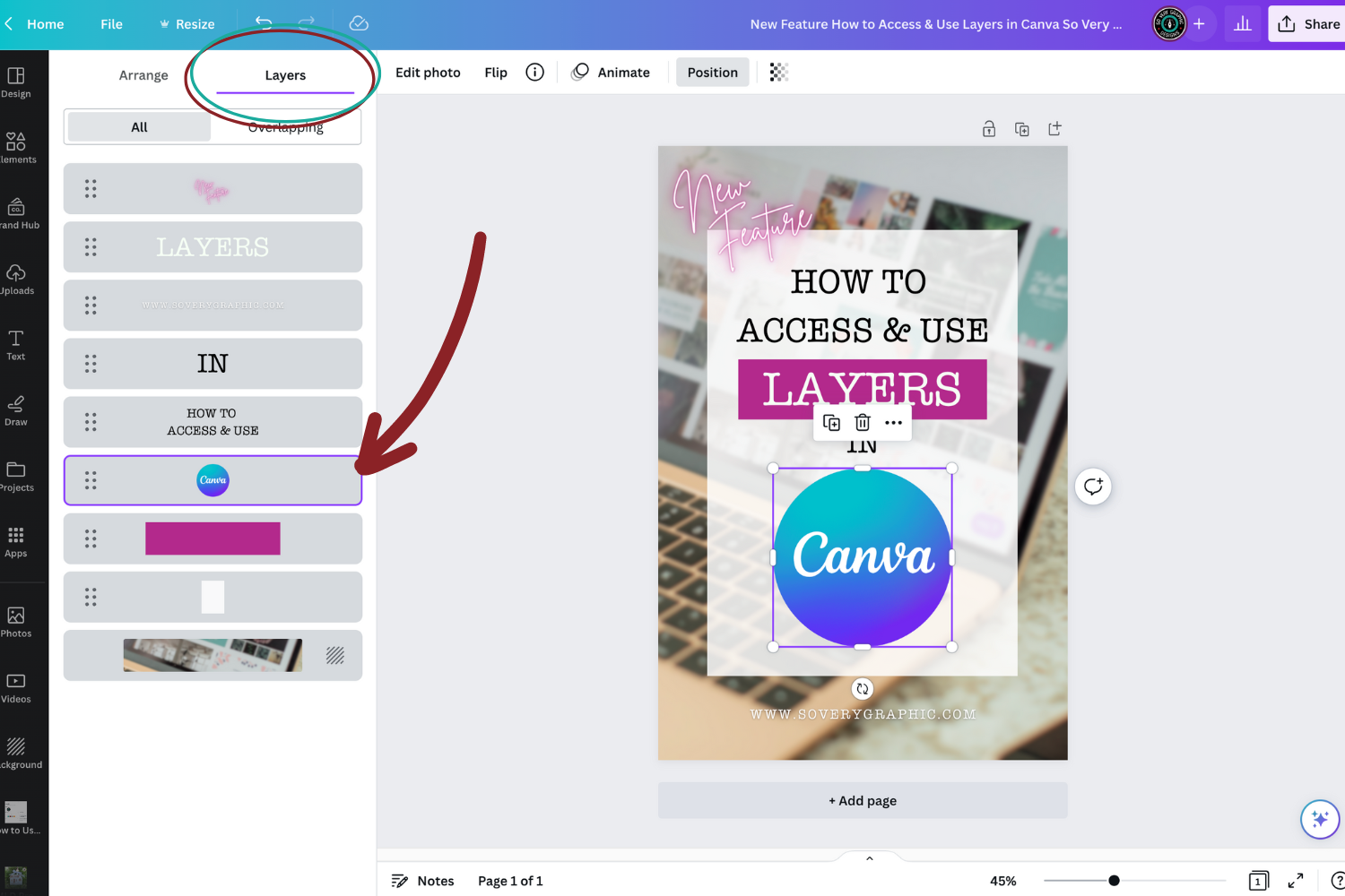 How to Access & Use the Layers Panel in Canva