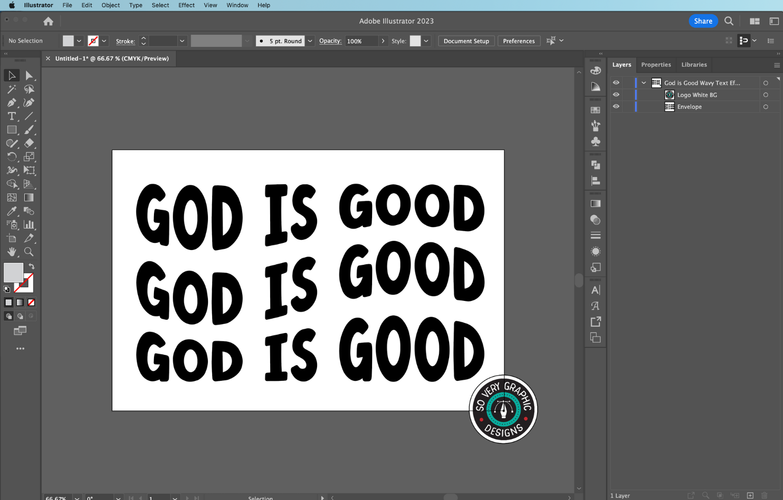 How to Create Wavy Text Retro Effect in Illustrator - So Very Graphic Design Tutorial f