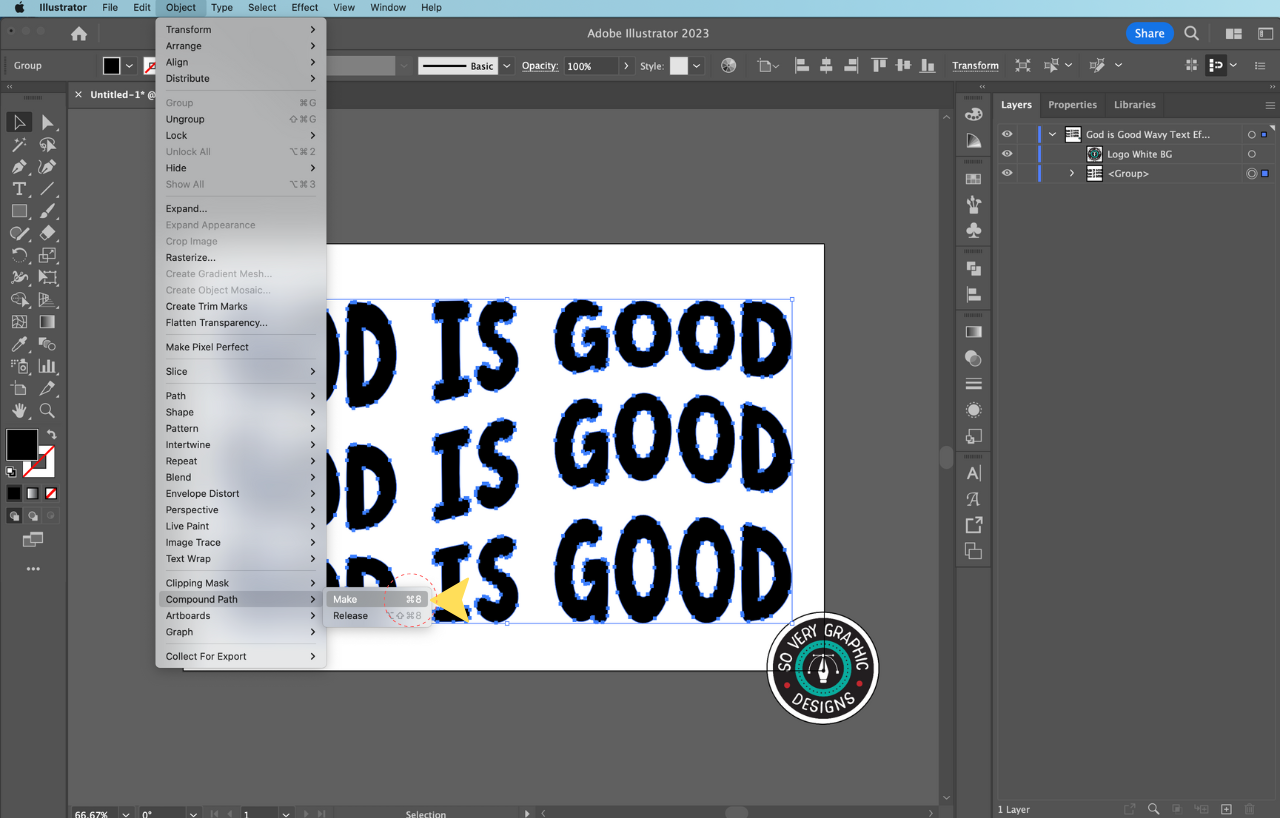 How to Turn Your Text Design Into an SVG Design Adobe Illustrator Tutorial c