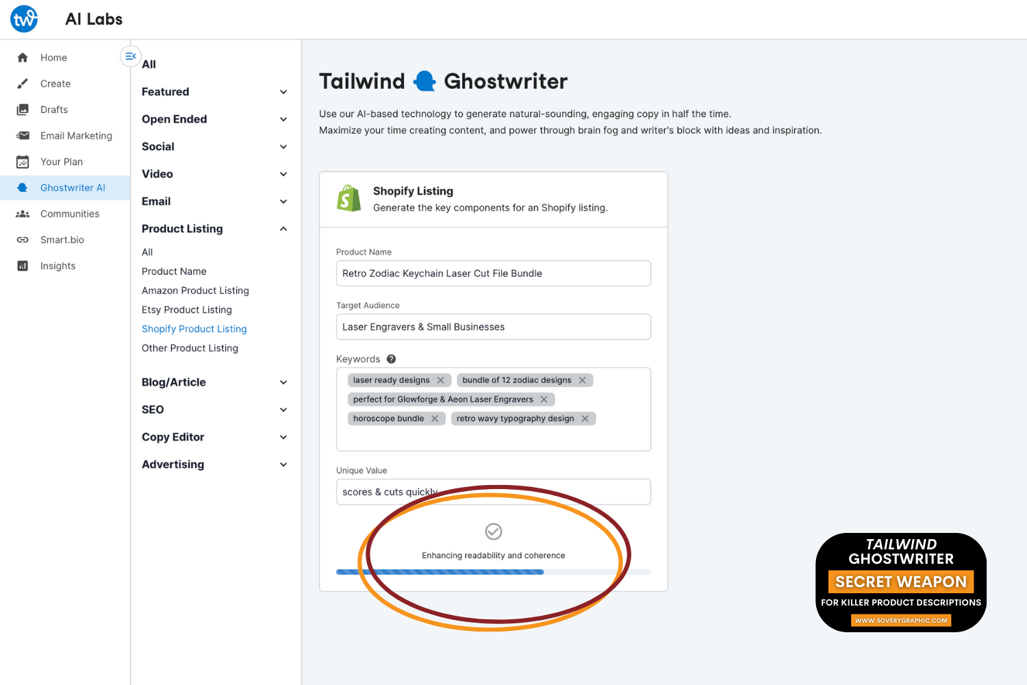 Tailwind Ghostwriter: Your Secret Weapon for Killer Product Descriptions