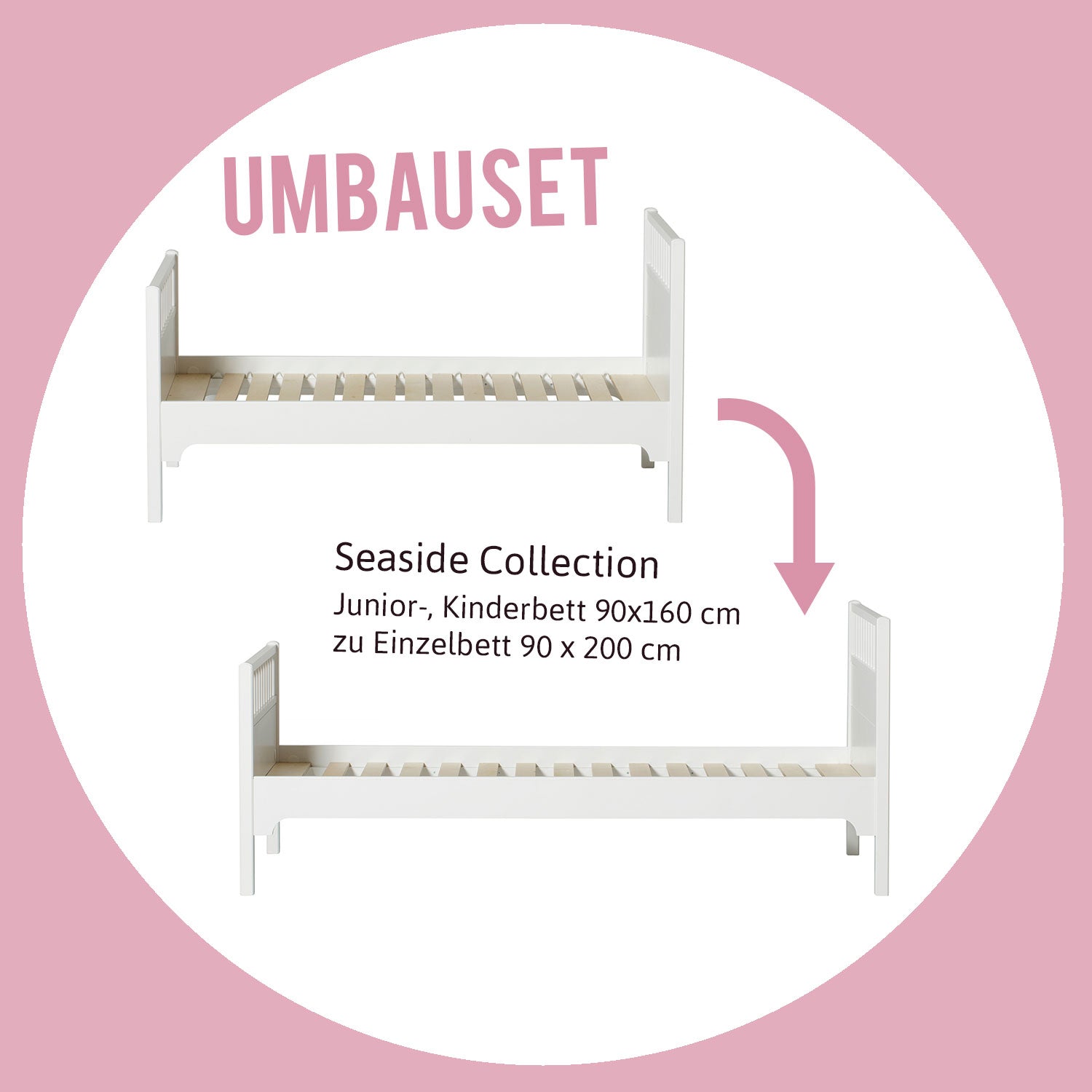 Oliver Furniture Umbauset Seaside Classic  Junior- und Kinderbett zu Seaside Classic Einzelbett