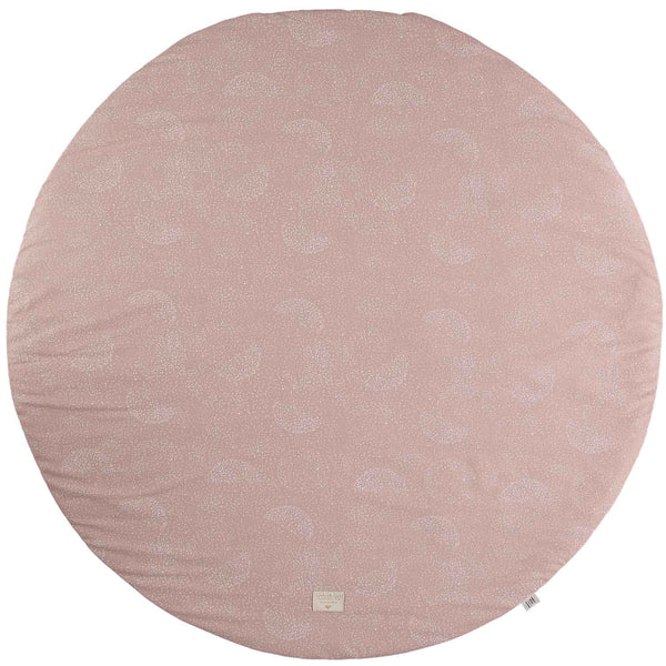 Nobodinoz Round Play Mat S Full Moon Bubble White/Pink 105x105 cm