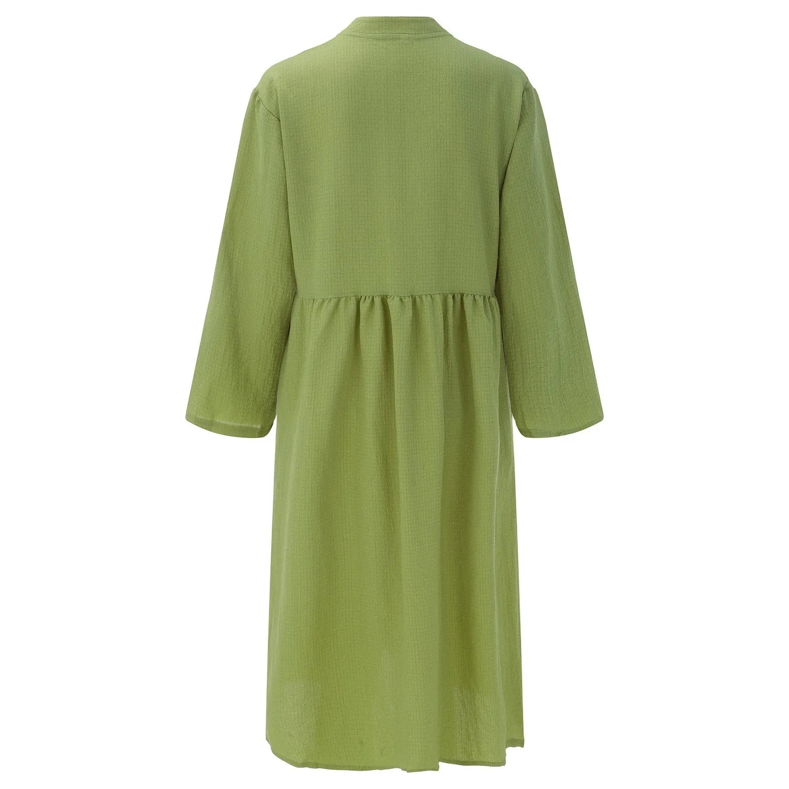 Solid Long Sleeve Loose Cardigan Beach Holiday Dress Shirt - Image 6