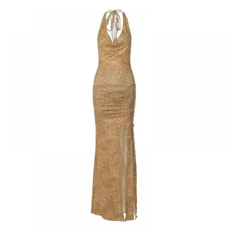 Sexy Halter V-Neck Dress with Hollow Out Back for Beachwear - Image 5