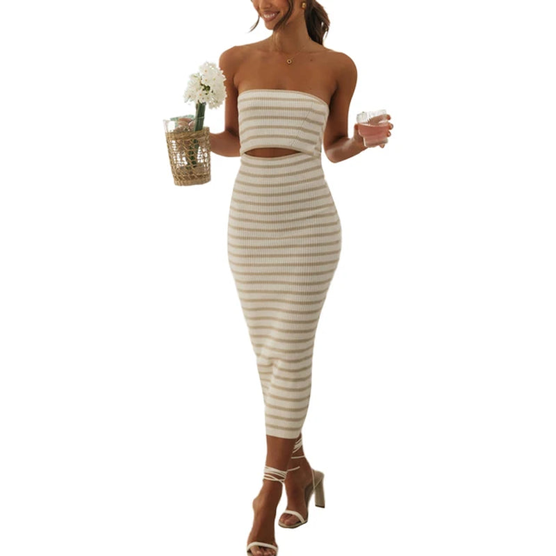 Women's Sexy Bandeau Cutout Dress - Strapless Backless Party Sundress - Image 10