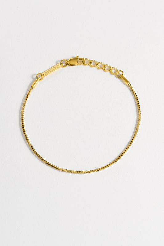 Yellow Gold Vermeil Engraved Children's Box Chain Bracelet - The Perfect  Keepsake Gift