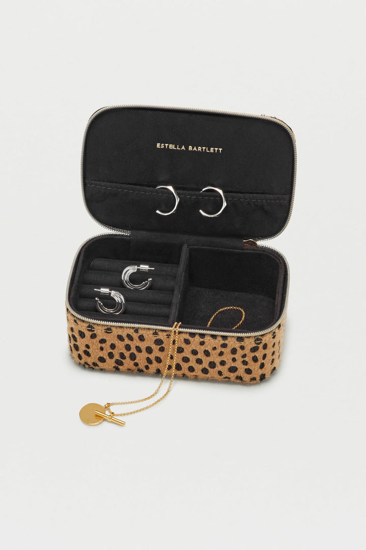Estella Bartlett Tiny Rectangle Mini Jewelry Box in Taupe Weave