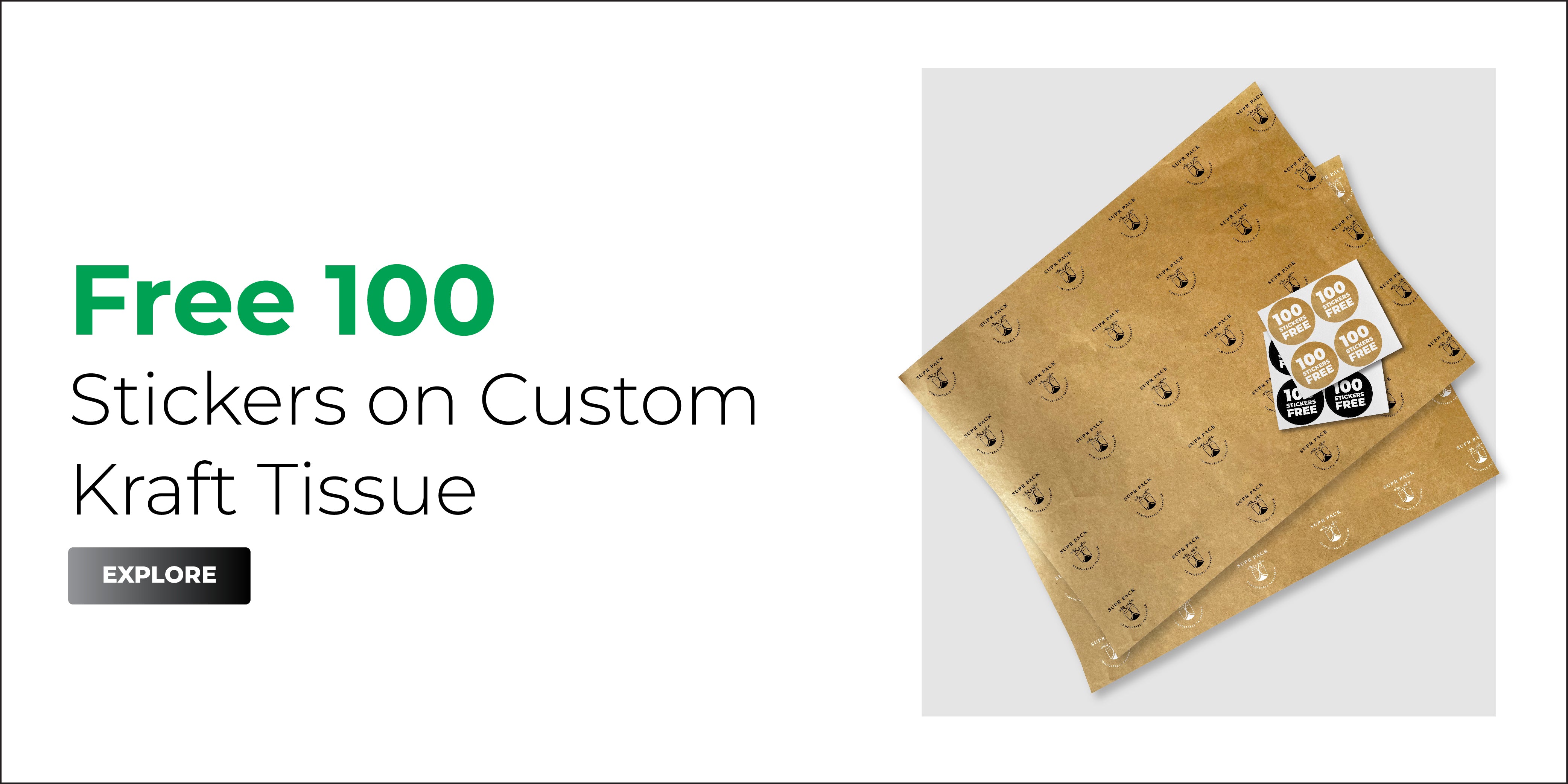 Kraft Paper Tissue | Custom Tissue Paper | Custom Stickers