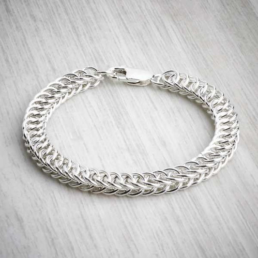 Silver bracelet for on sale men new design