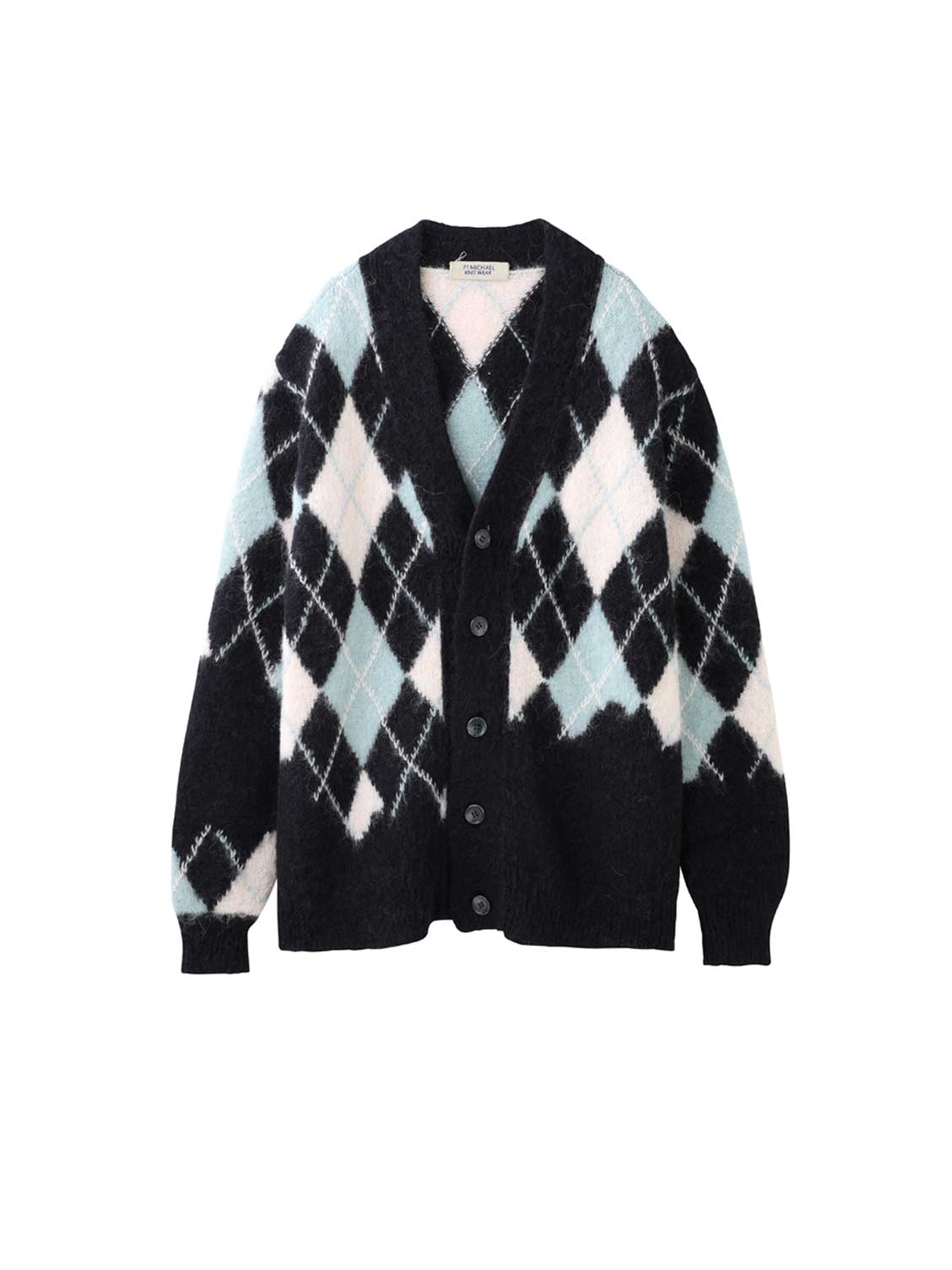 71 MICHAEL EROSION ARGYLE KNIT CARDIGAN カーディガン | red-village.com