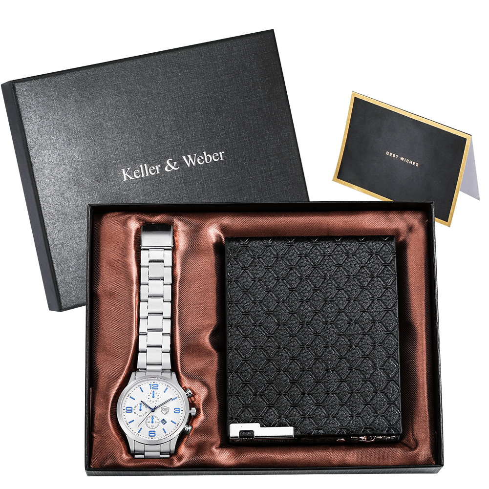Showroom-Cadeau Coffret 2 Cadeau homme, montre et portefeuille