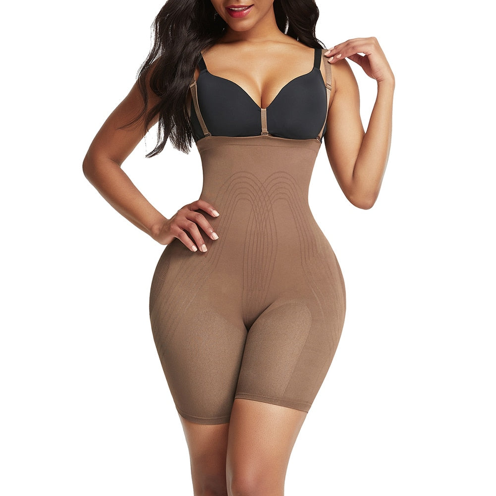 1pc Women's Skin-colored Shapewear Bodysuit With Belly Control, Crotch  Opening, Buckle Closure, Adjustable Straps & Chest Support, Suitable For  Daily Wearing