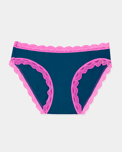 Thong - Neon Yellow  Sustainable TENCEL™ Lace Underwear – Stripe