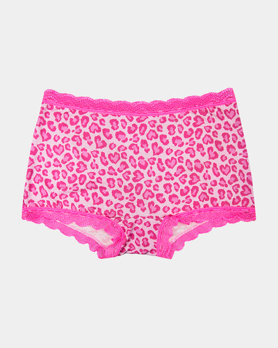 Ladies padded cycling underwear - Pink leopard print - Colourful