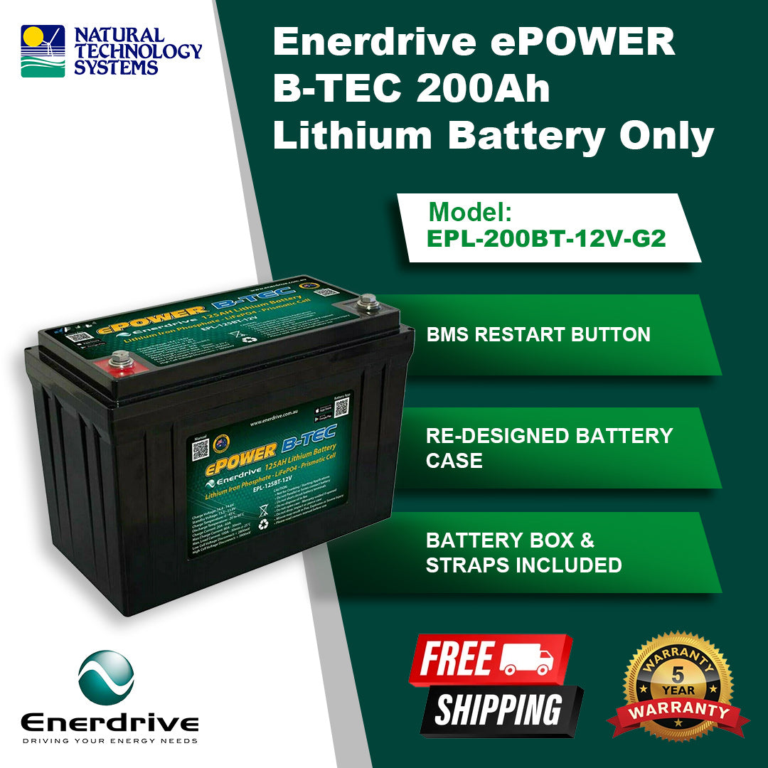 Enerdrive B-TEC 150amp / 24v LiFePO4 Battery Gen2 EPL-150BT