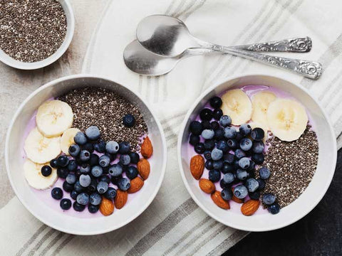 Bowl of chia seeds and fruit