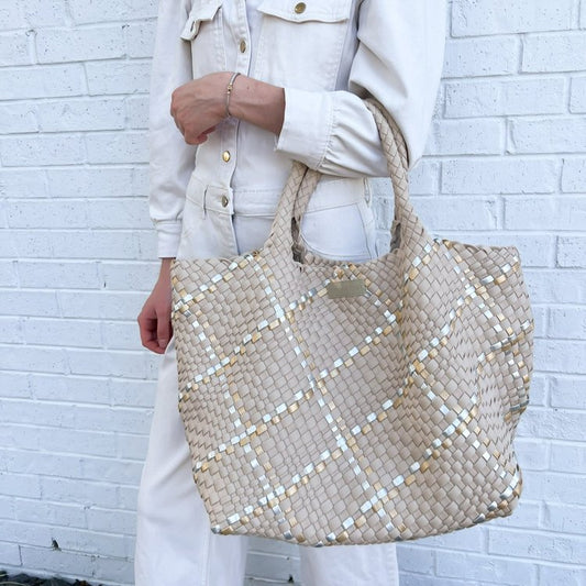 Camel Classic Woven Tote — Parker & Hyde