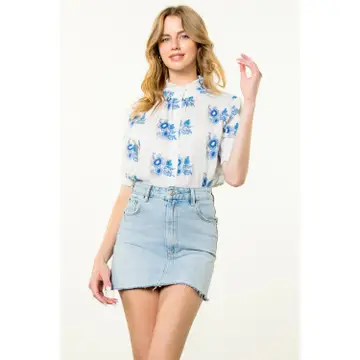Flower Print Button up Top