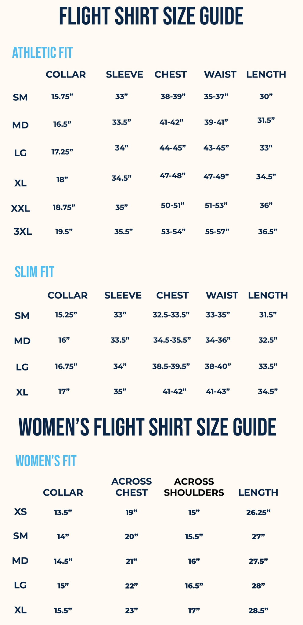 Flight Shirt Size Guide