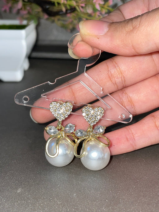 Baroque Pearl Pave Bow Earrings – Andrea Del Bello Jewelry