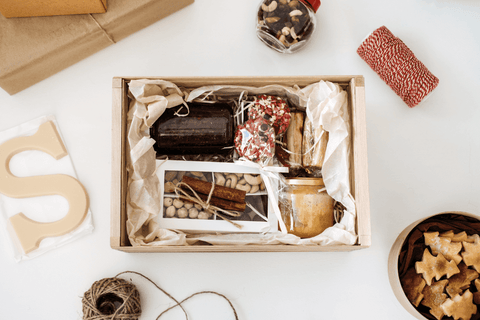 crate with snacks as wedding gift