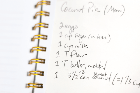 homemade recipe notebook