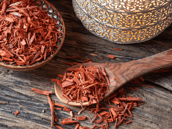 red sandalwood on a spoon