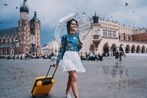 young woman exploring Krakow as her graduation gift