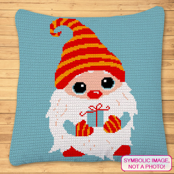 Crochet Gnome Pattern Bundle - C2C afghan, and Christmas Crochet Pillow Pattern with Written Instructions. Click to learn more!