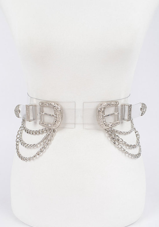 double buckle belt with chain