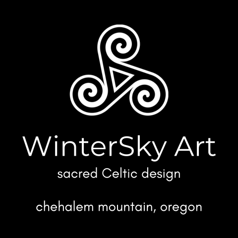 logo reading wintersky art sacred celtic design
