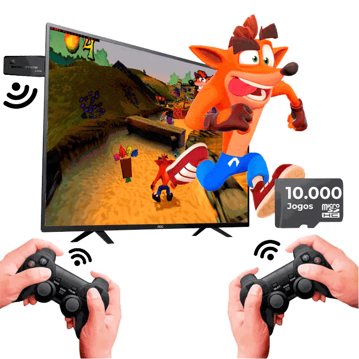 Vídeo Game retro 4K HD 10.000 jogos + Pilhas grátis - Videogames