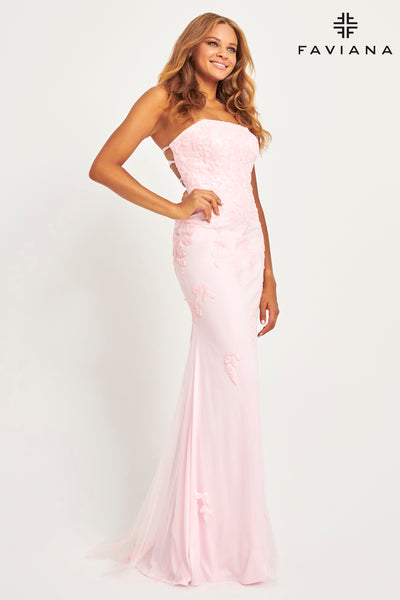 Light pink strapless dress