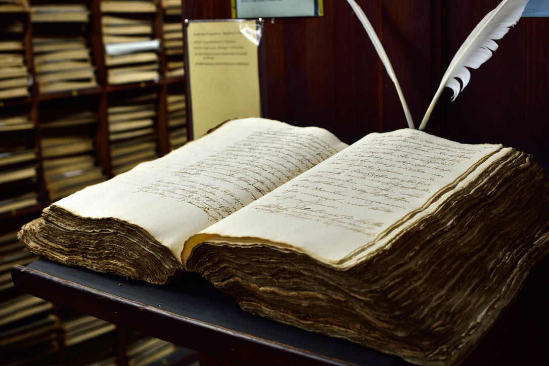 old book inside museum