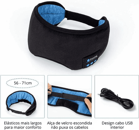 Máscara de Dormir com Fone de Ouvido Bluetooth