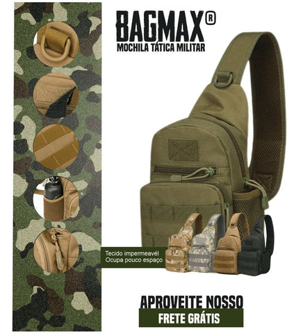 BagMAX Bolsa de Ombro Tática Militar Masculina 20 Litros