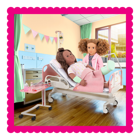 Get well soon feel better sick hospital bed OG doll