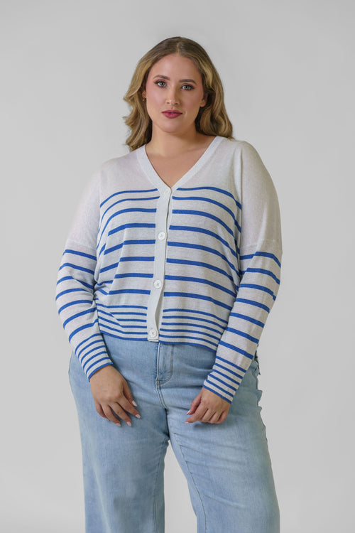 NAVY STRIPE CARDIGAN