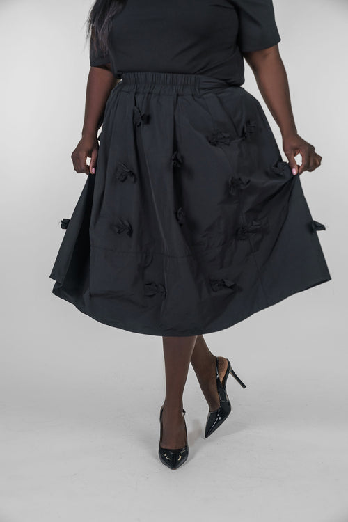 FUKKURA POPLIN SKIRT WITH BOWS