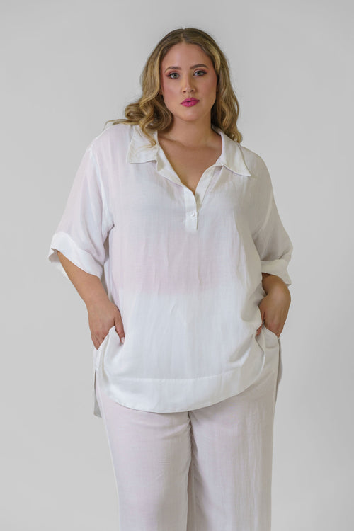 LINEN VISCOSE BLOUSE