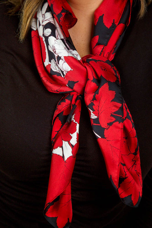 FLORAL FOREST SILK SQUARE SCARF