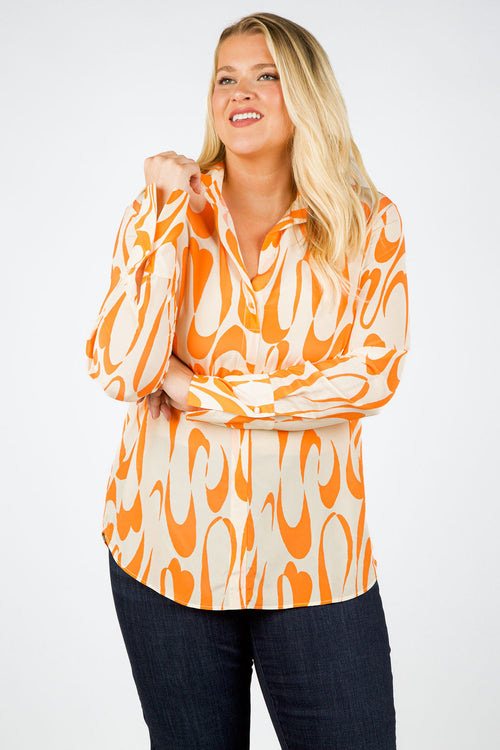 DARIA FRENCH CUFF SILK BLOUSE - Valencia