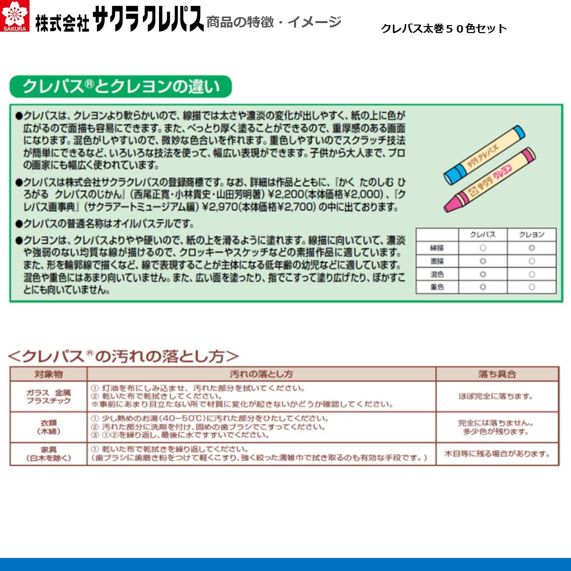 サクラクレパス クレパス 太巻50色セット VP50 - その他