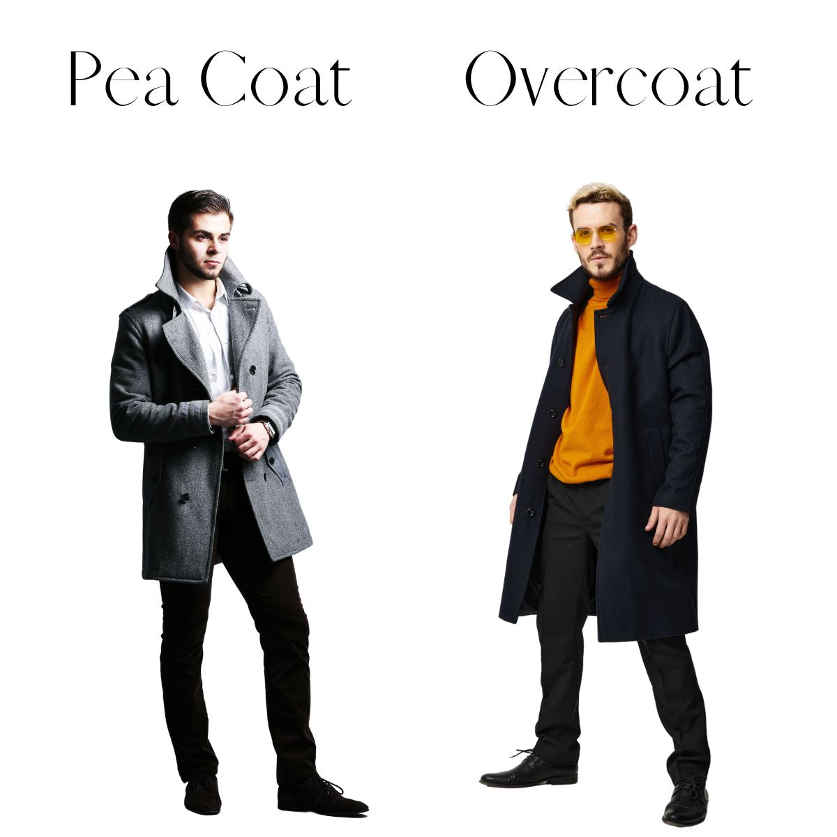 pea coat vs overcoat