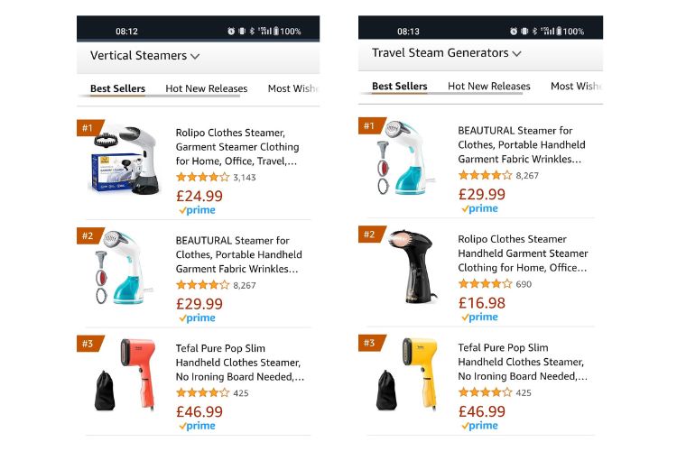 clothes steamers bestsellers