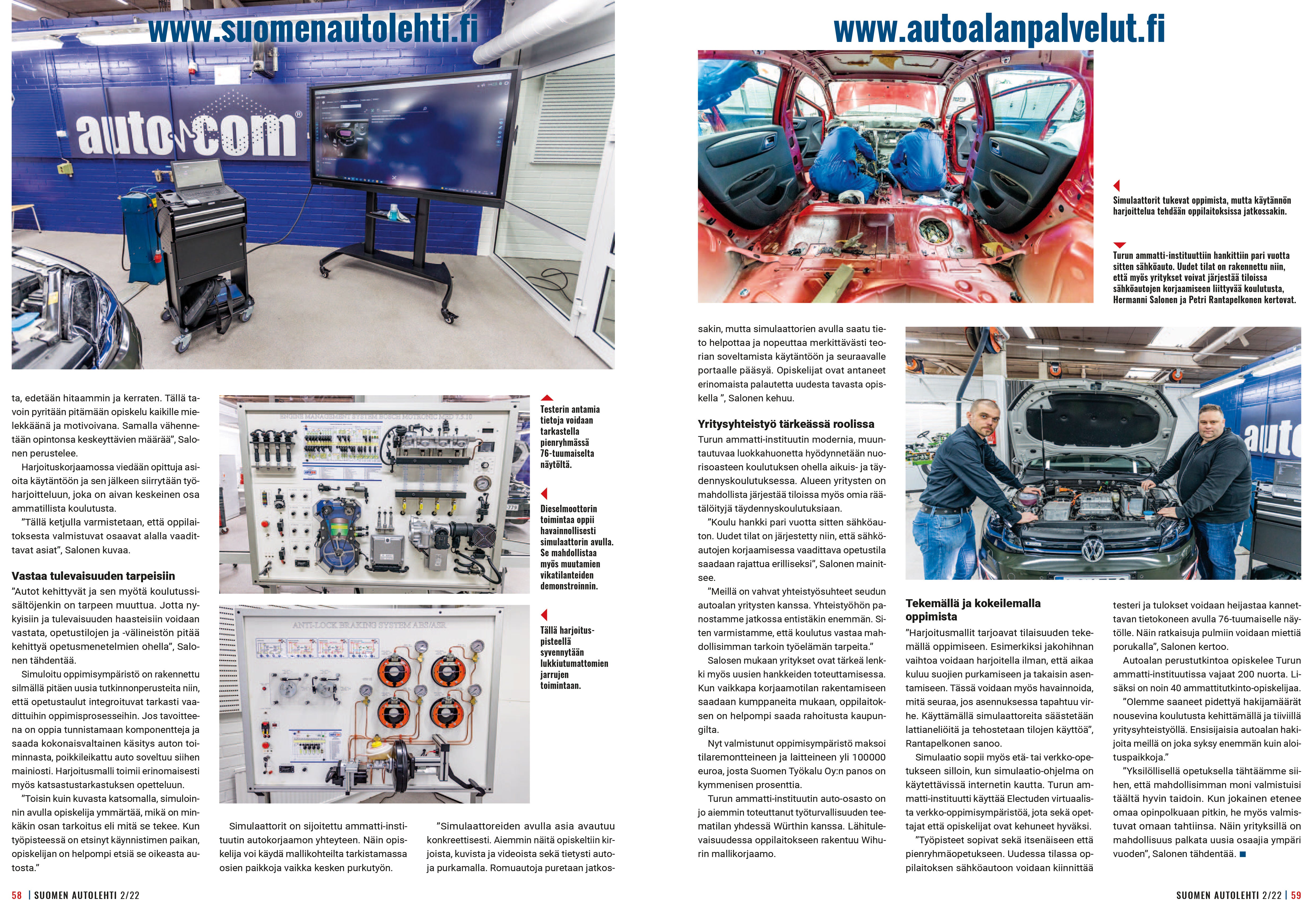 AutoEDU equipment was printed in Finland Suomenautolehti.fi magazine