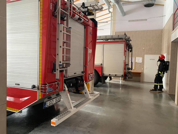 Firefighters school in Vilnius. The functional model of the hybrid vehicle is made by AutoEDU